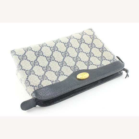 Gucci Navy Supreme GG Zip Pouch Case 1G525C - Picture 6 of 13